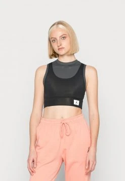 Jordan ESSEN CROP - Top - Anthracite/black , Mujer
