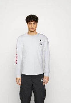 Jordan TEAM CREW - Camiseta De Manga Larga - White/gym Red , Hombre